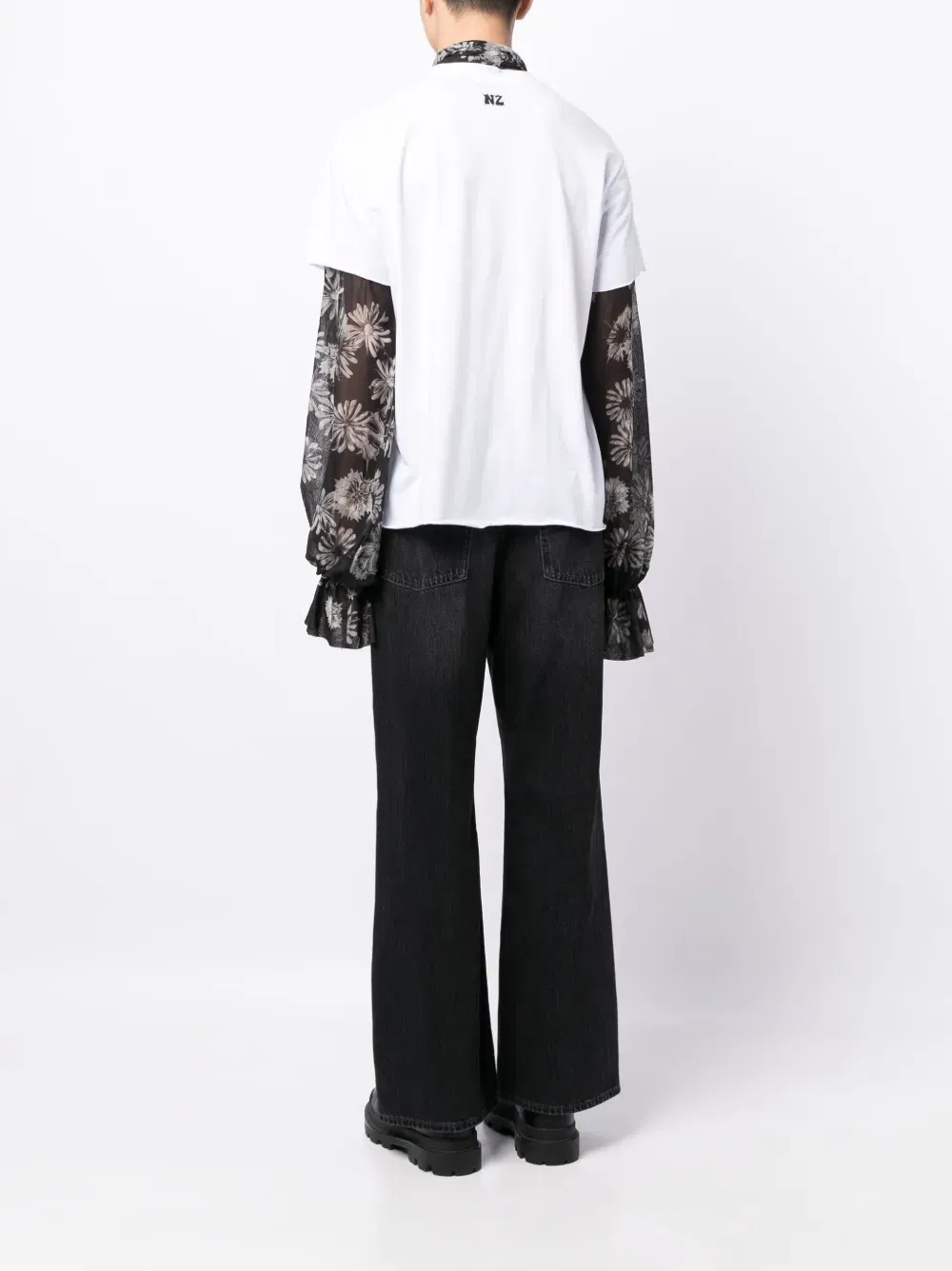 floral-print pussy-bow T-Shirt