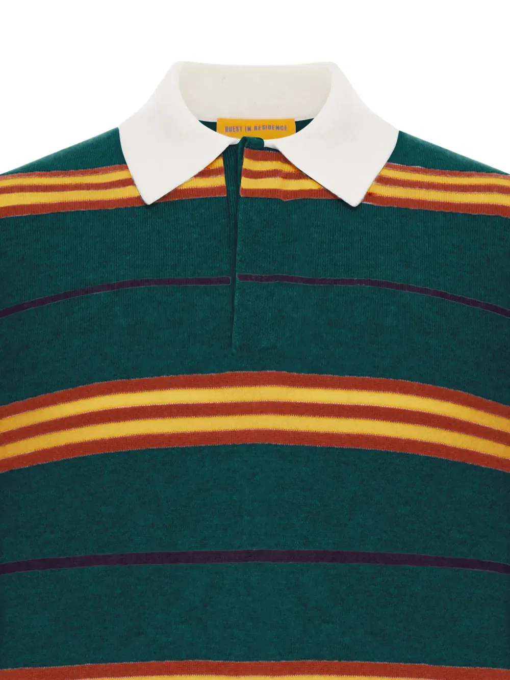 striped-pattern long-sleeve polo shirt