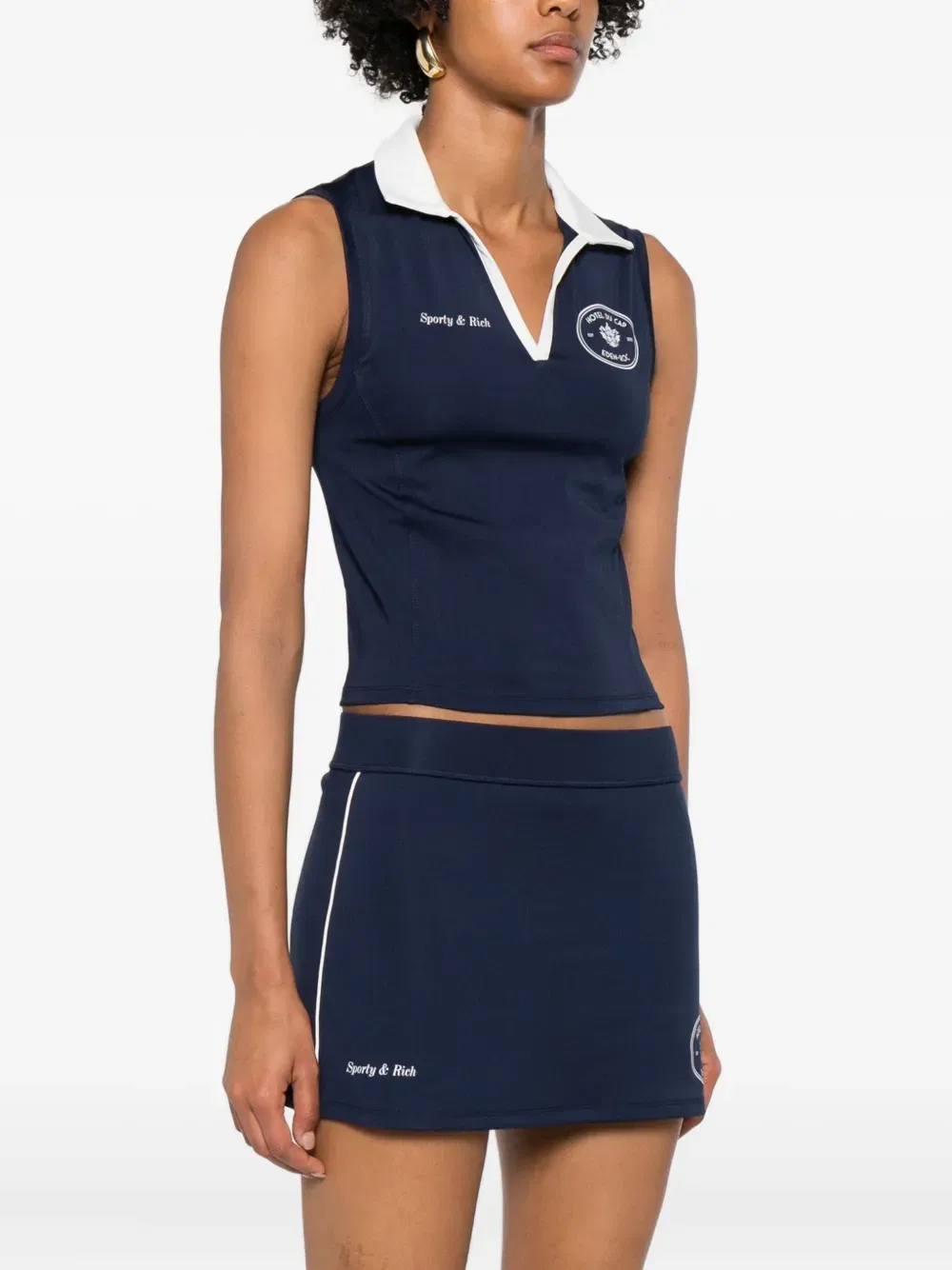 sleeveless polo top