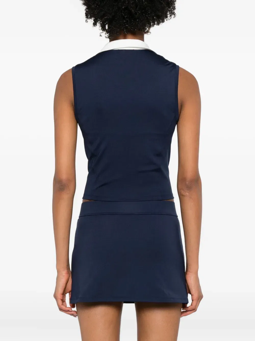 sleeveless polo top