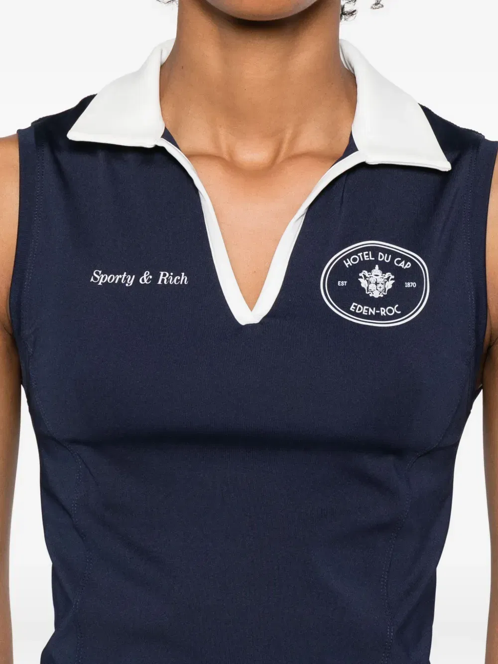 sleeveless polo top
