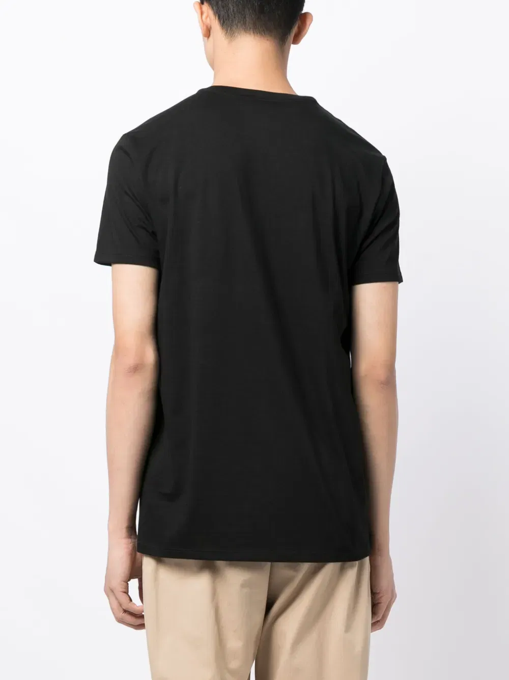 logo-patch V-neck cotton T-Shirt