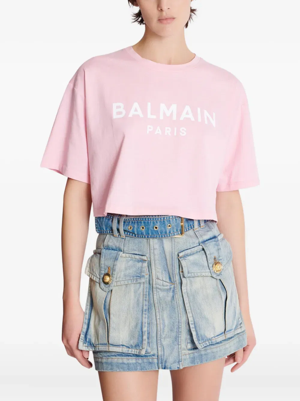 cropped logo-print T-Shirt