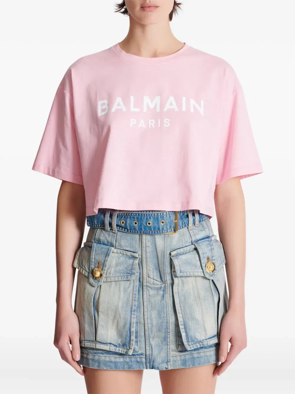 cropped logo-print T-Shirt