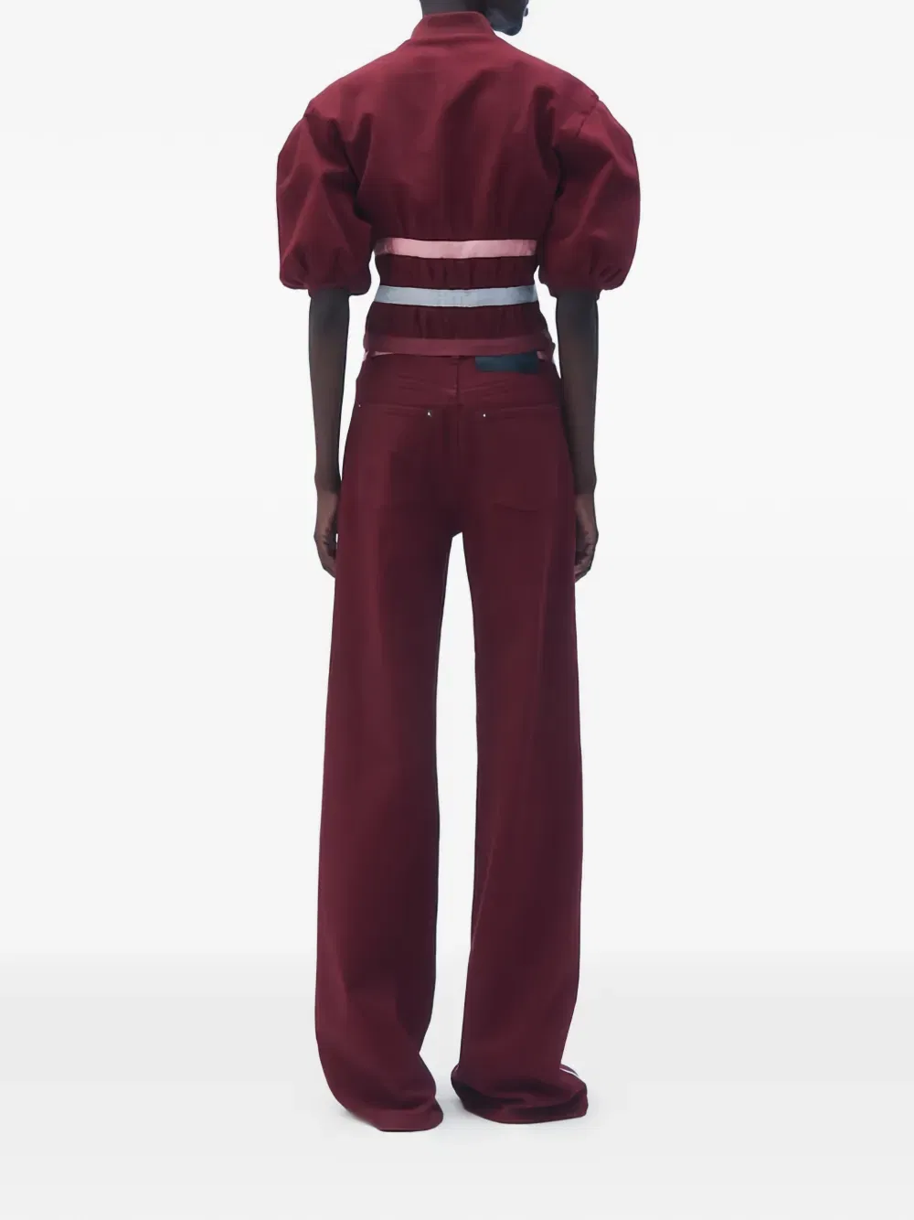 Zora puffed-sleeve zip-up jacket