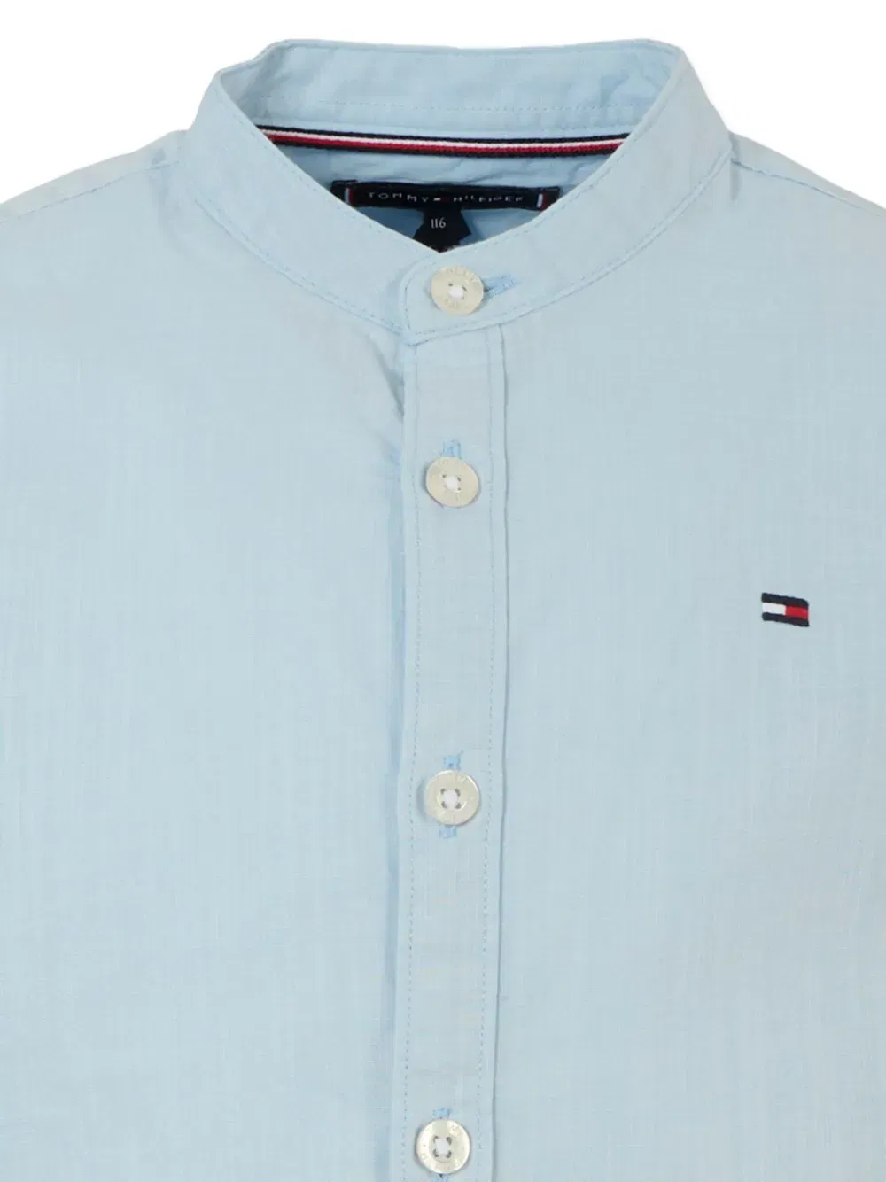 mandarin-collar cotton shirt