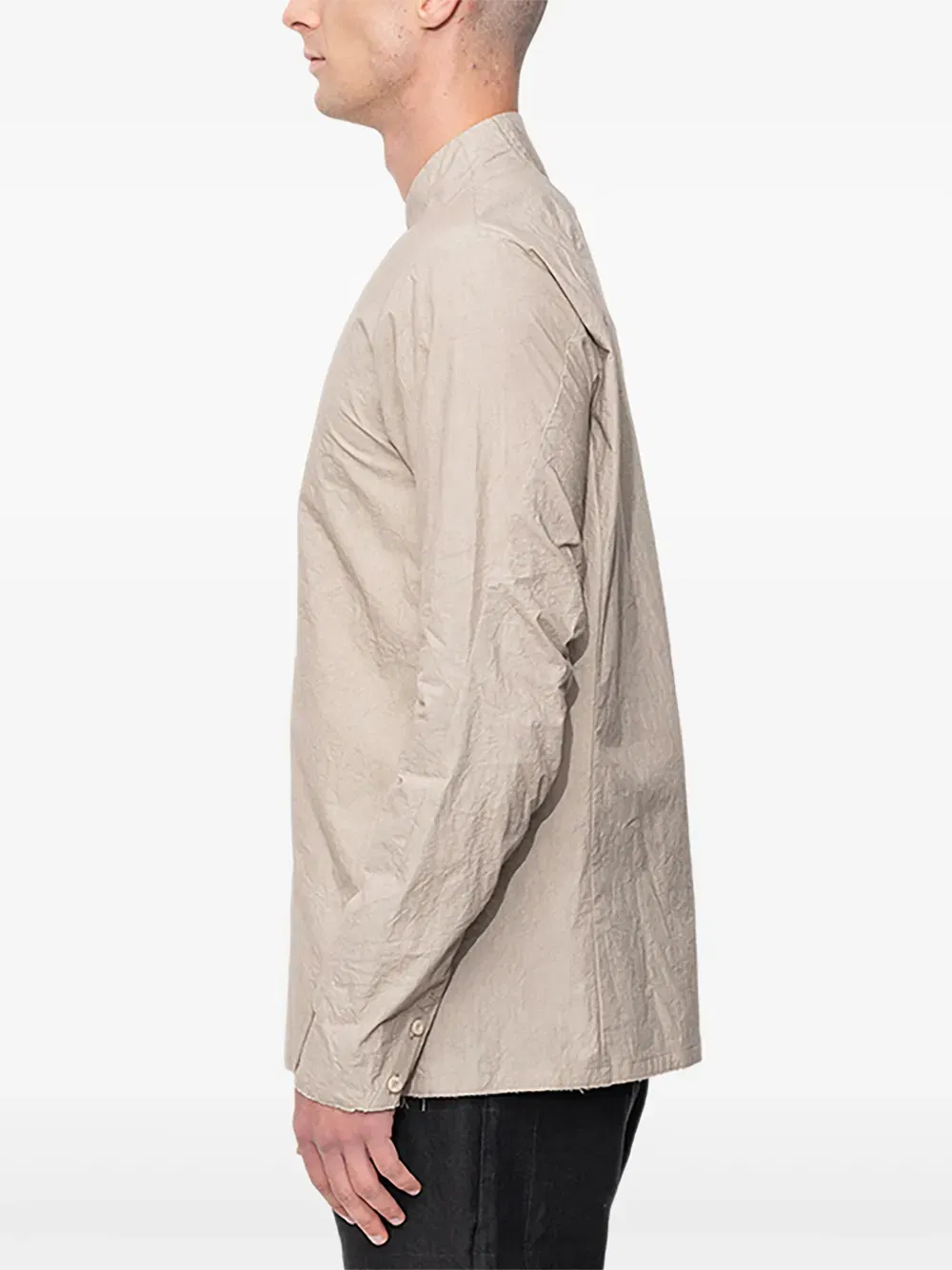 mandarin-collar cotton shirt