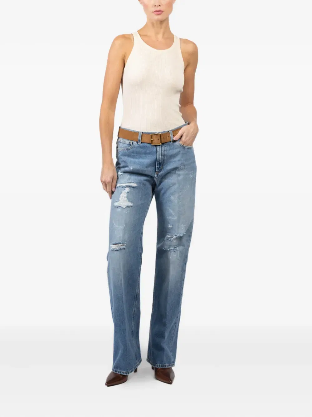 ripped-detail jeans