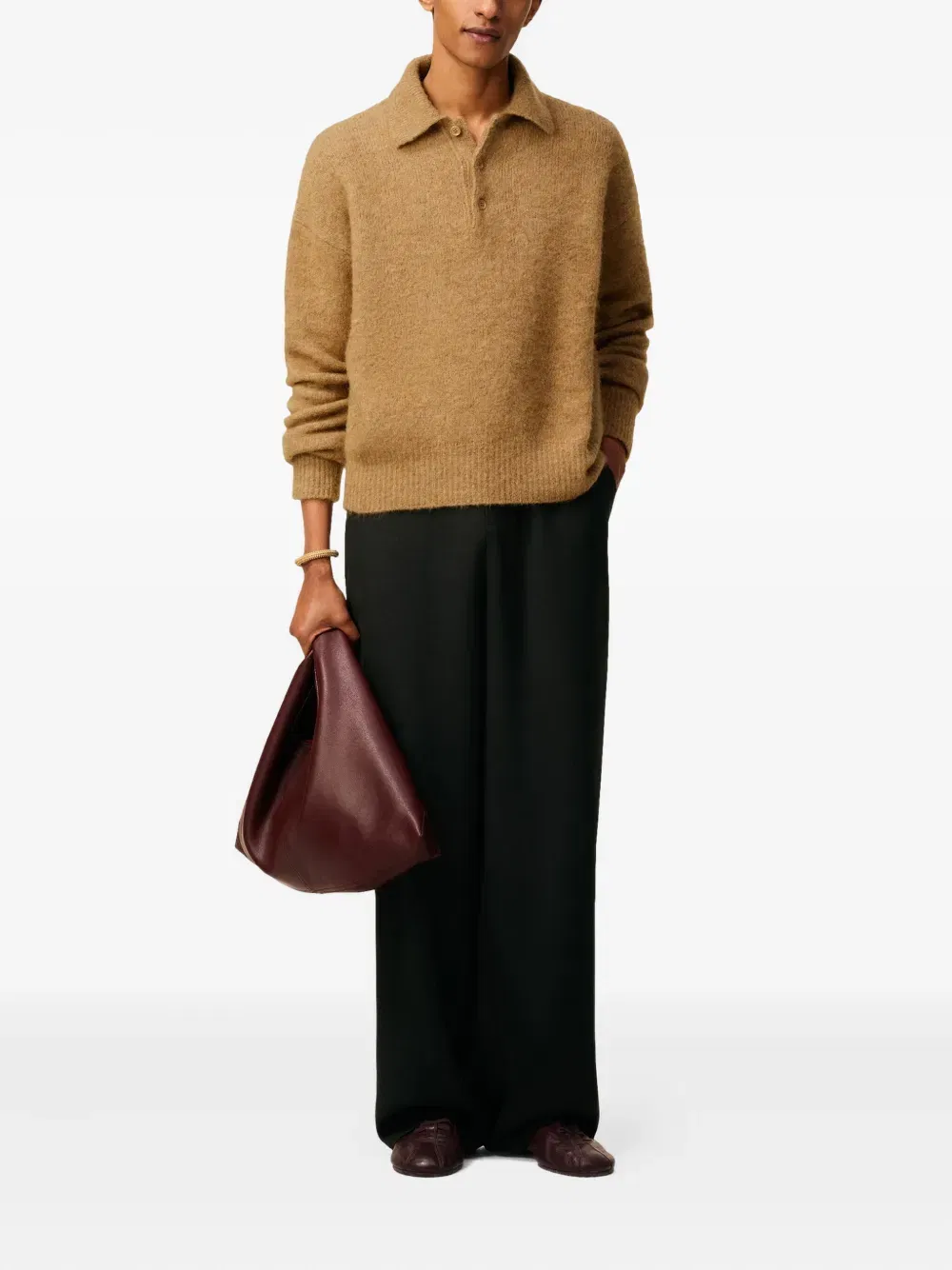 Ami long-sleeve polo shirt