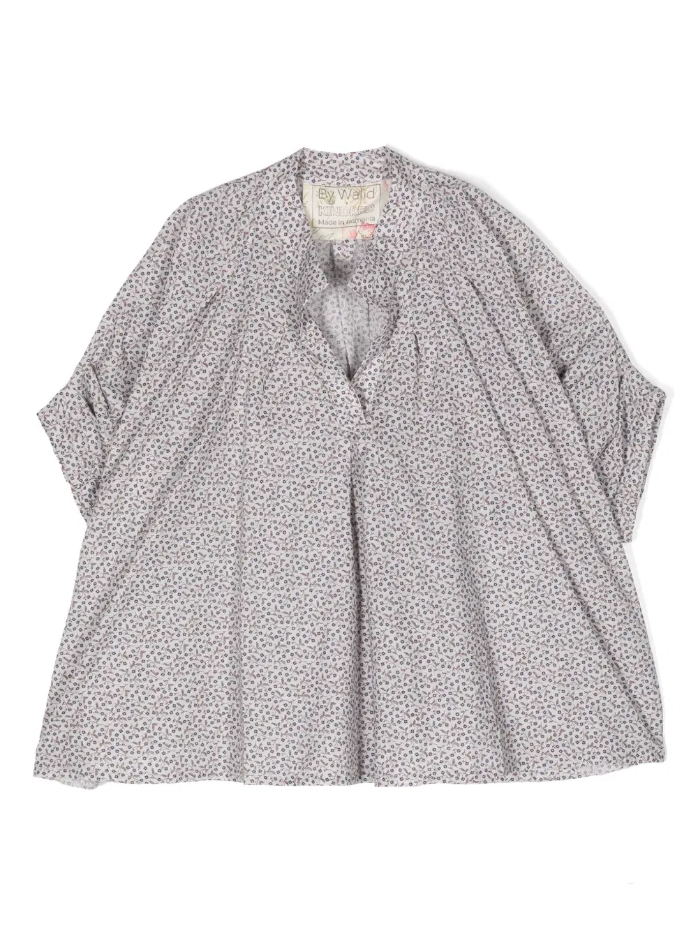 floral-print cotton blouse