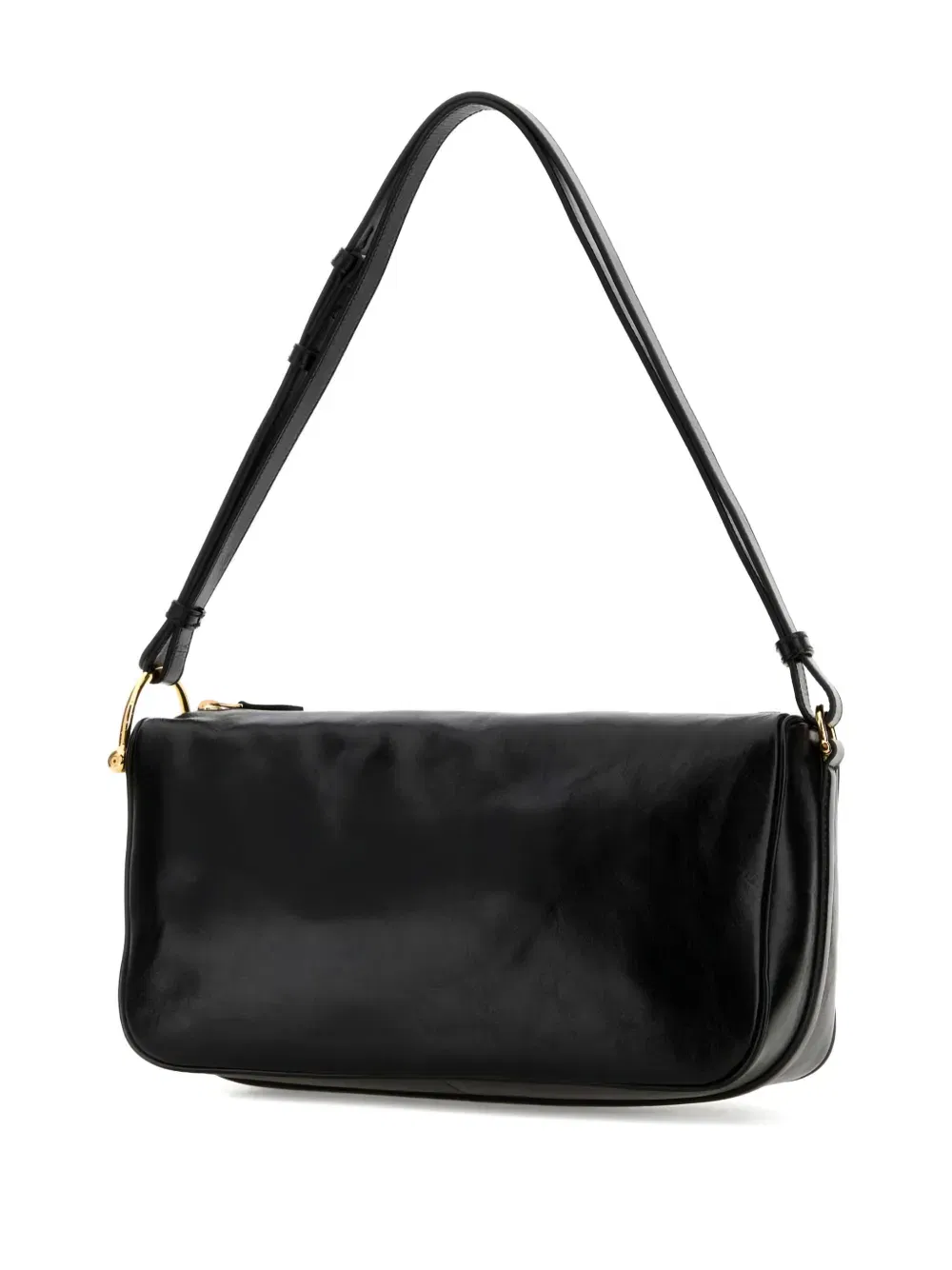 half horsebit leather shoulder bag