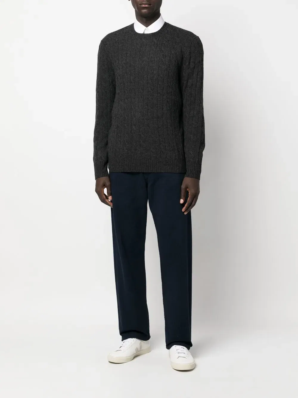 wool-cashmere cable knit jumper