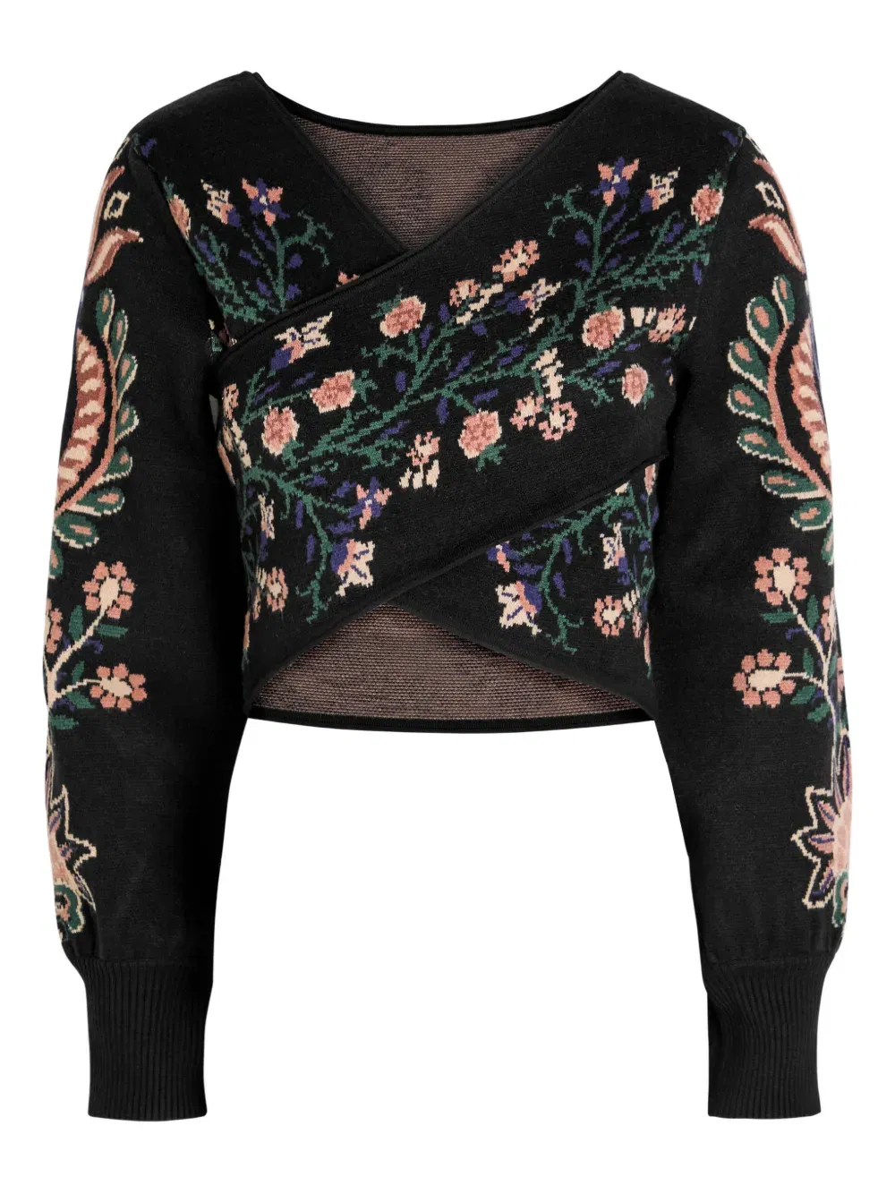 Marvelous Garden floral-jacquard sweater