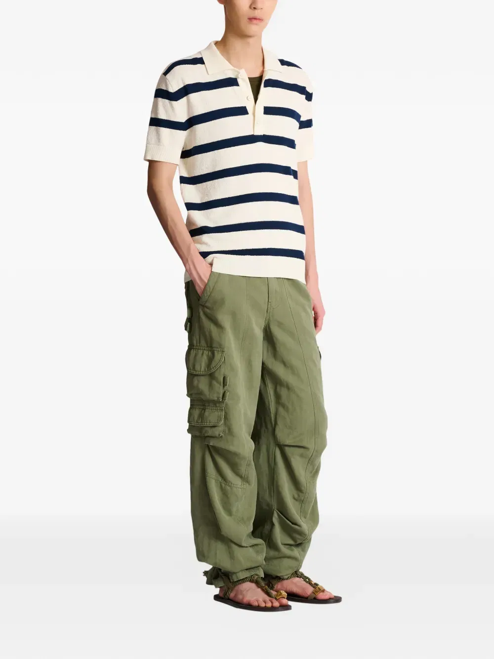 striped-pattern polo shirt