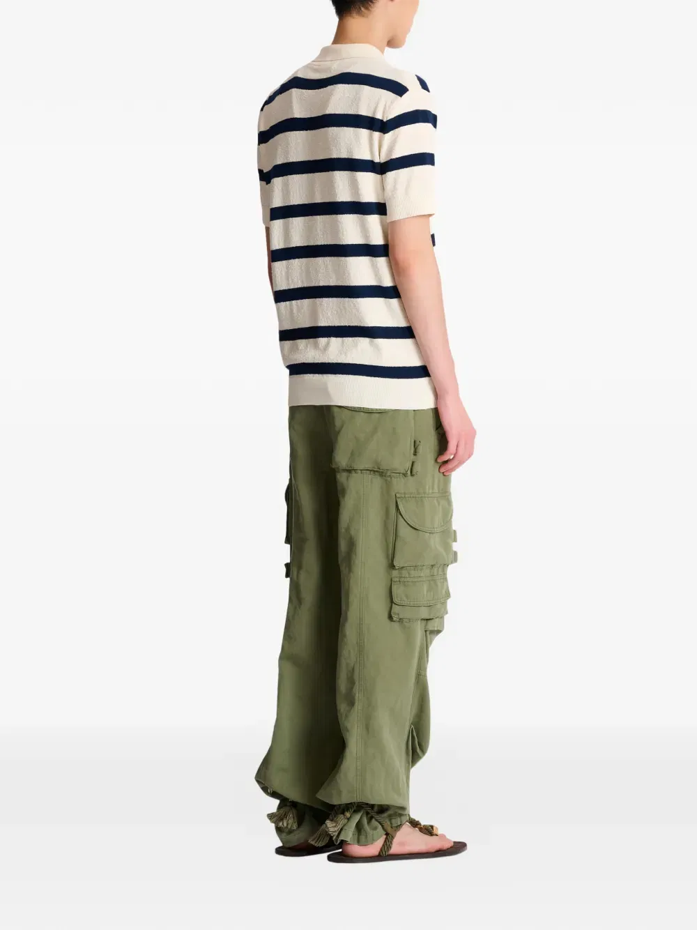 striped-pattern polo shirt