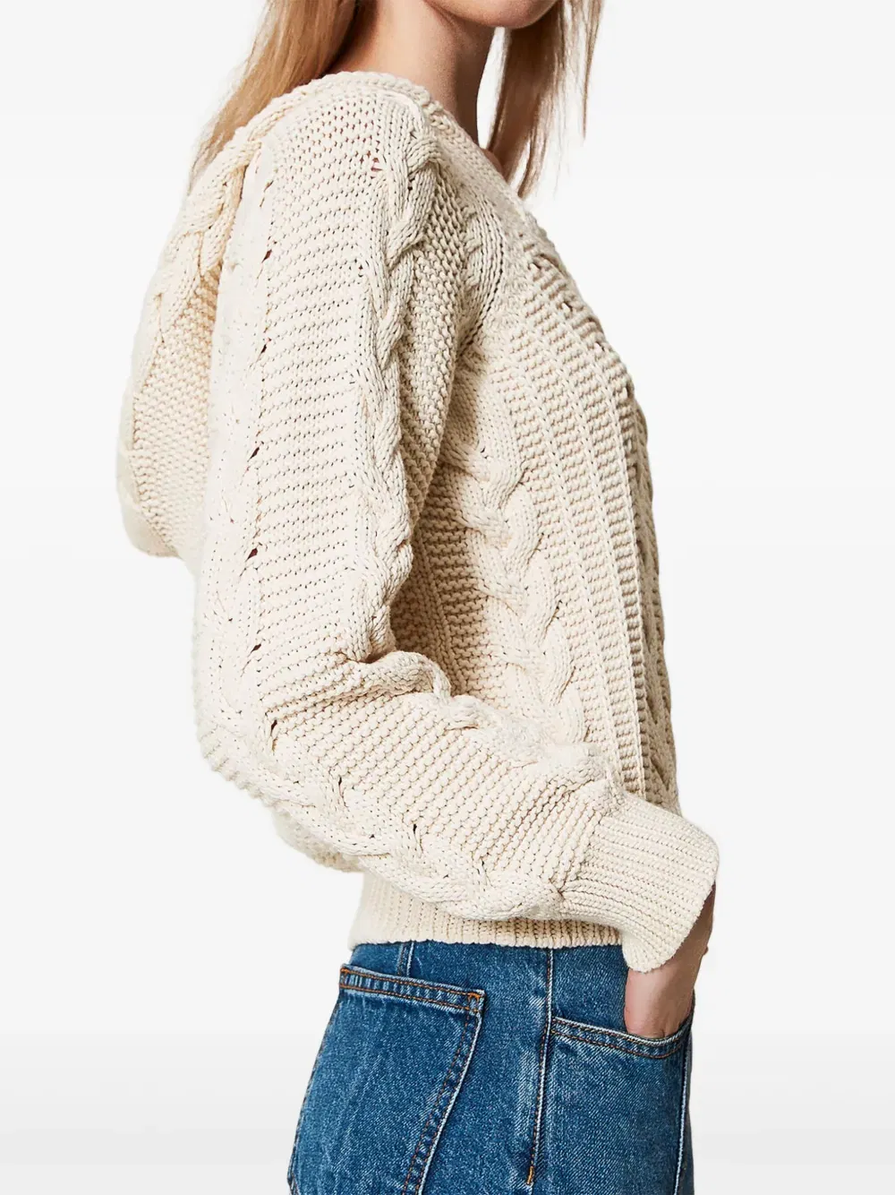 cable-knit Hoodie