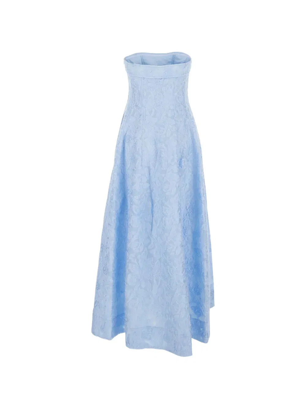 Valeria floral-jacquard strapless midi dress