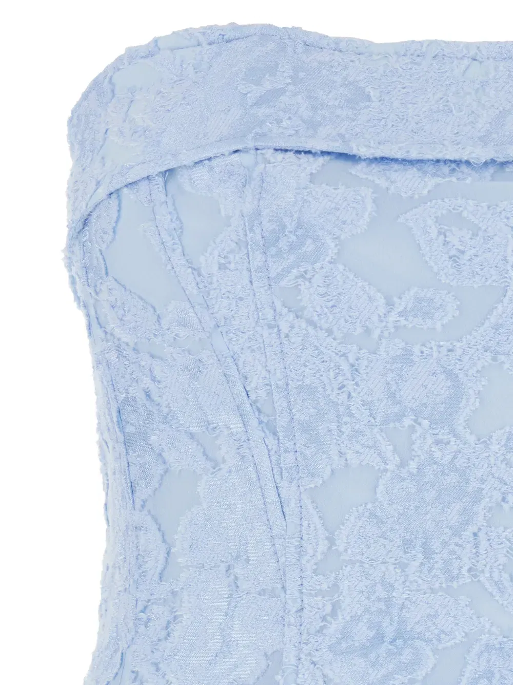 Valeria floral-jacquard strapless midi dress