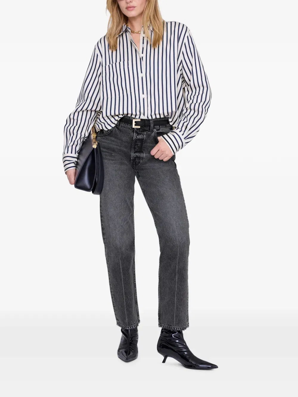 Essie striped cropped shirt