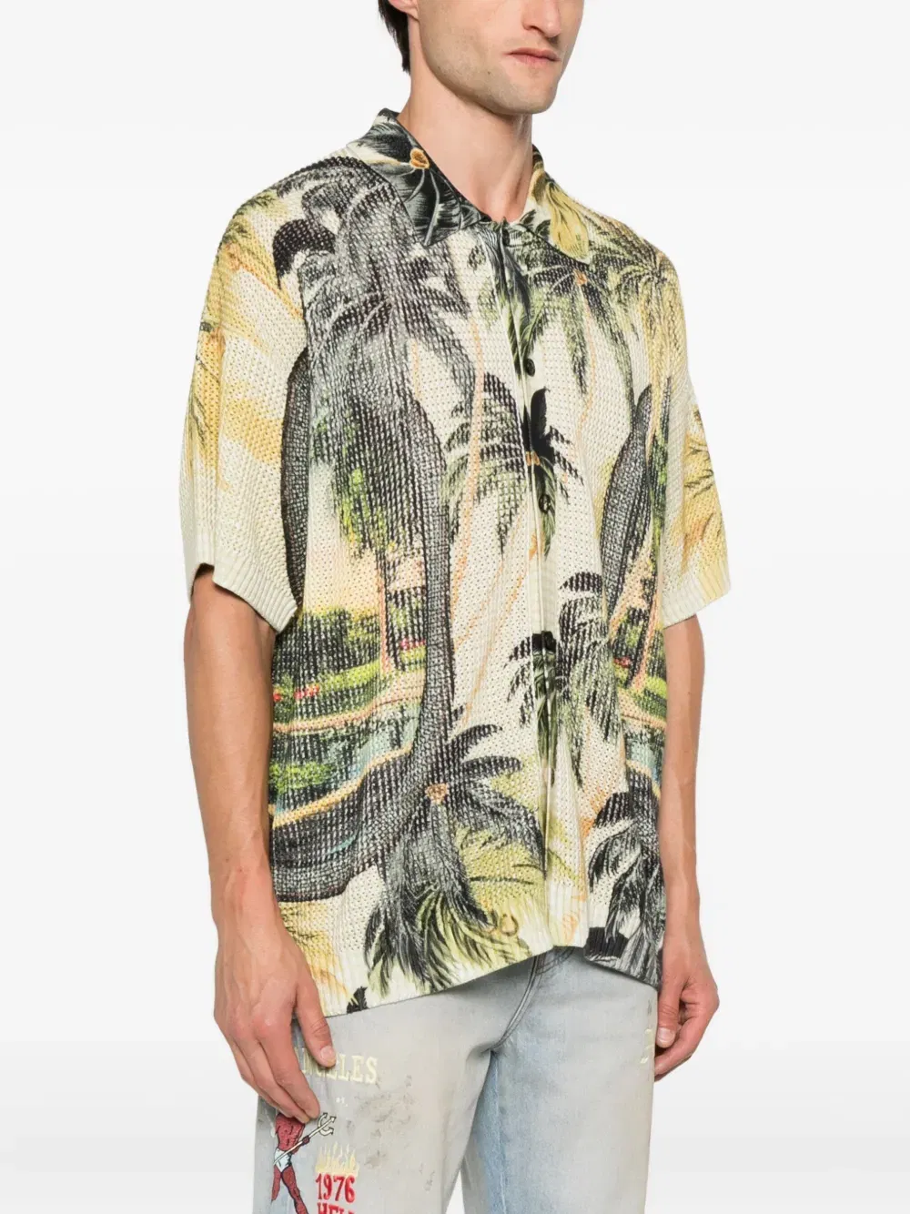 palm tree-print shirt