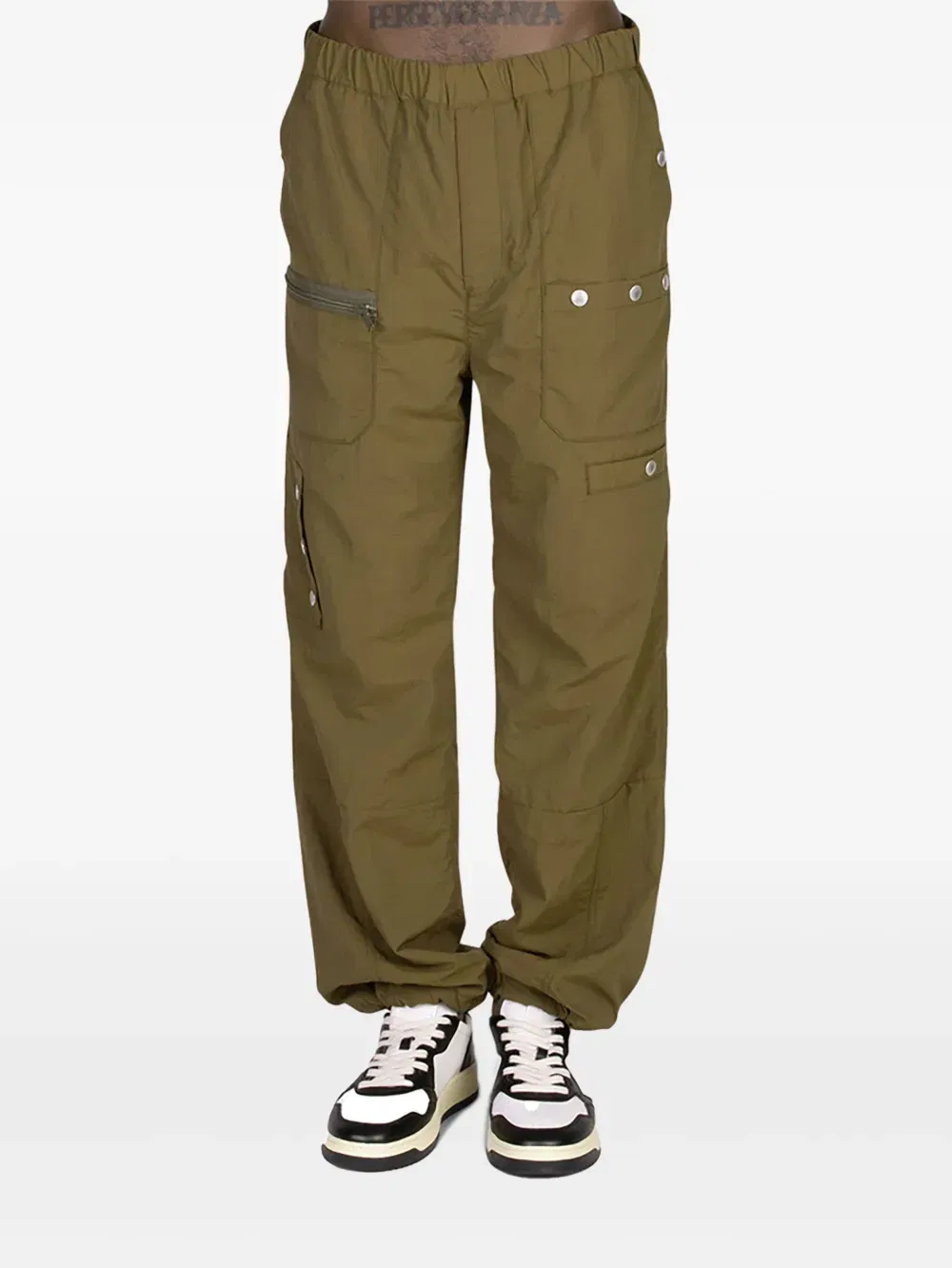 multi-pocket Khaki cargo pants
