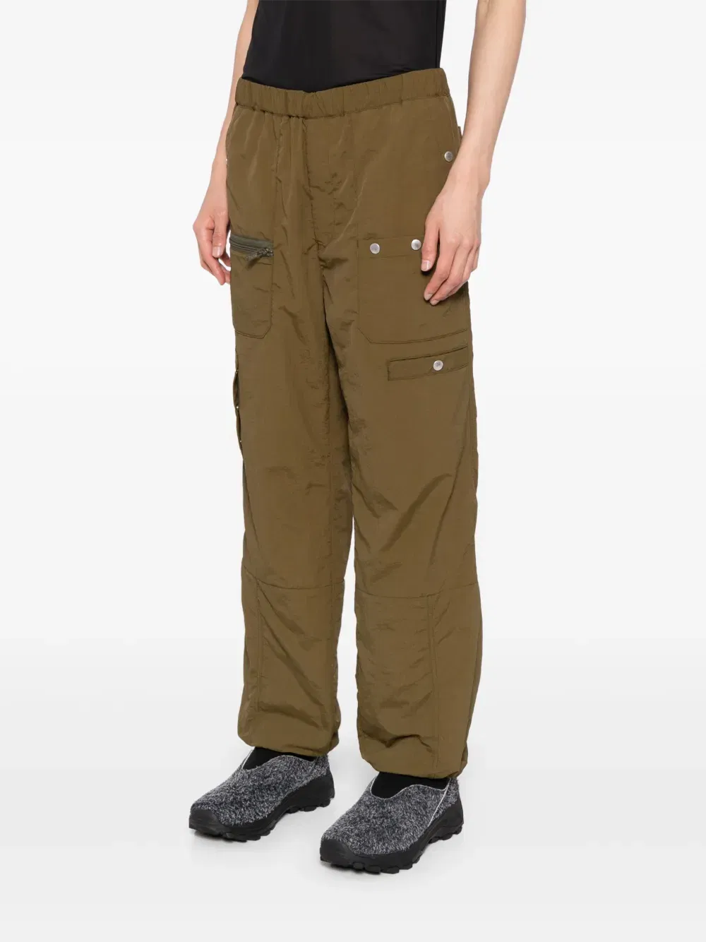 multi-pocket Khaki cargo pants