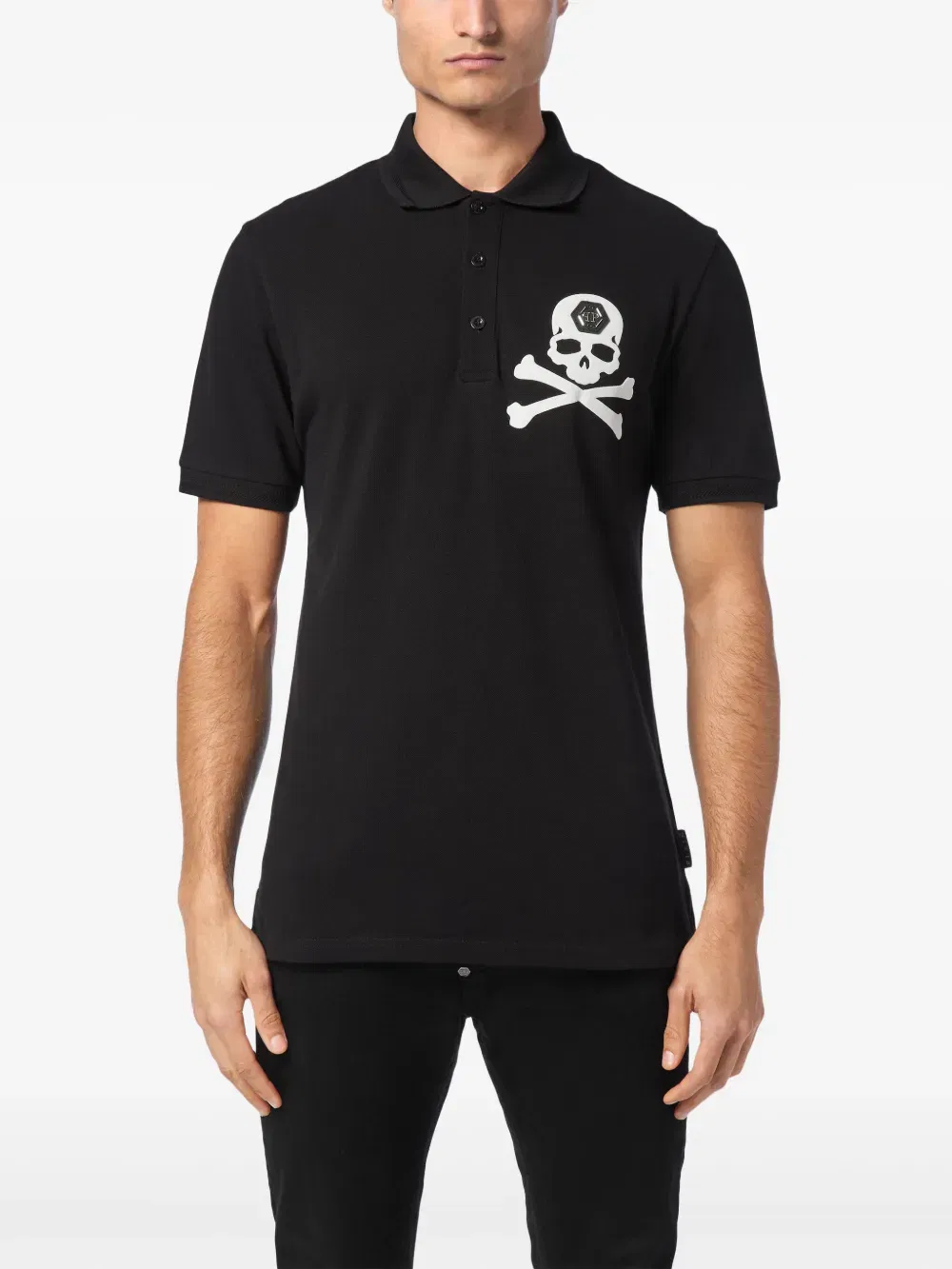 logo-print cotton polo shirt