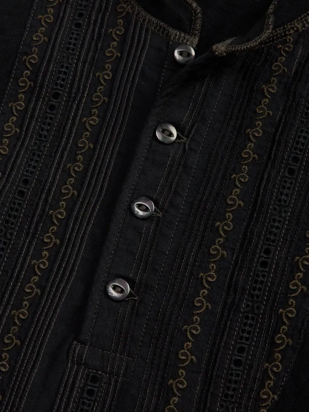 embroidered Henley T-Shirt