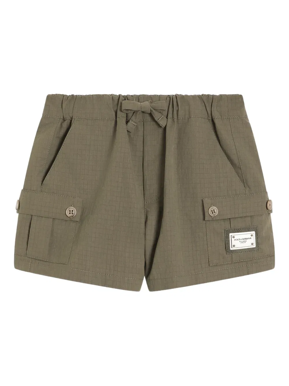 buttoned-pocket bow-detail shorts