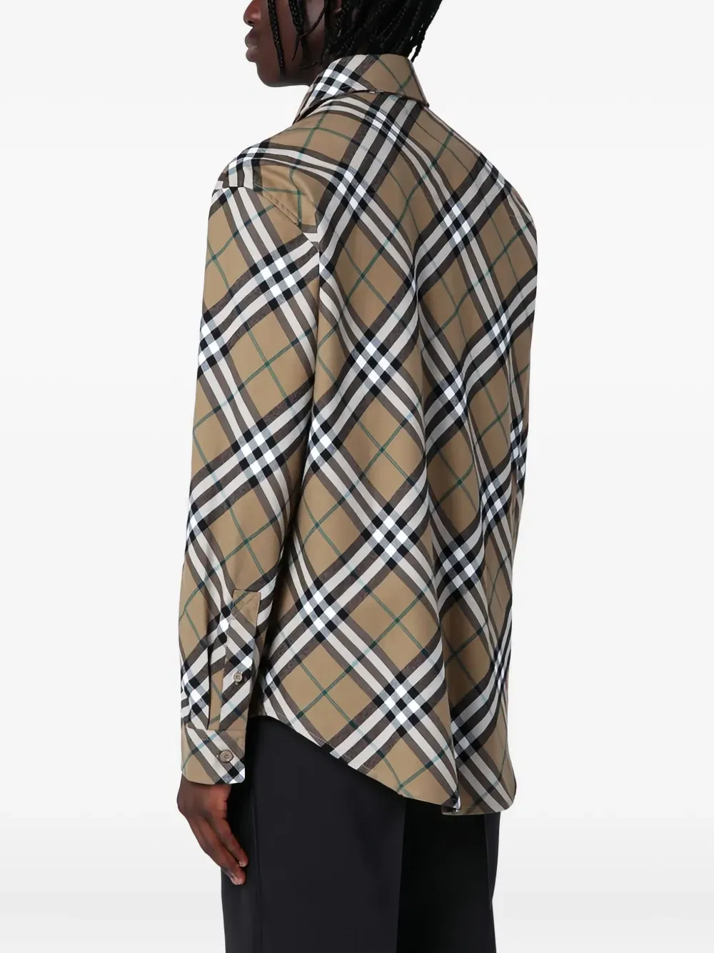 checked long-sleeved shirt
