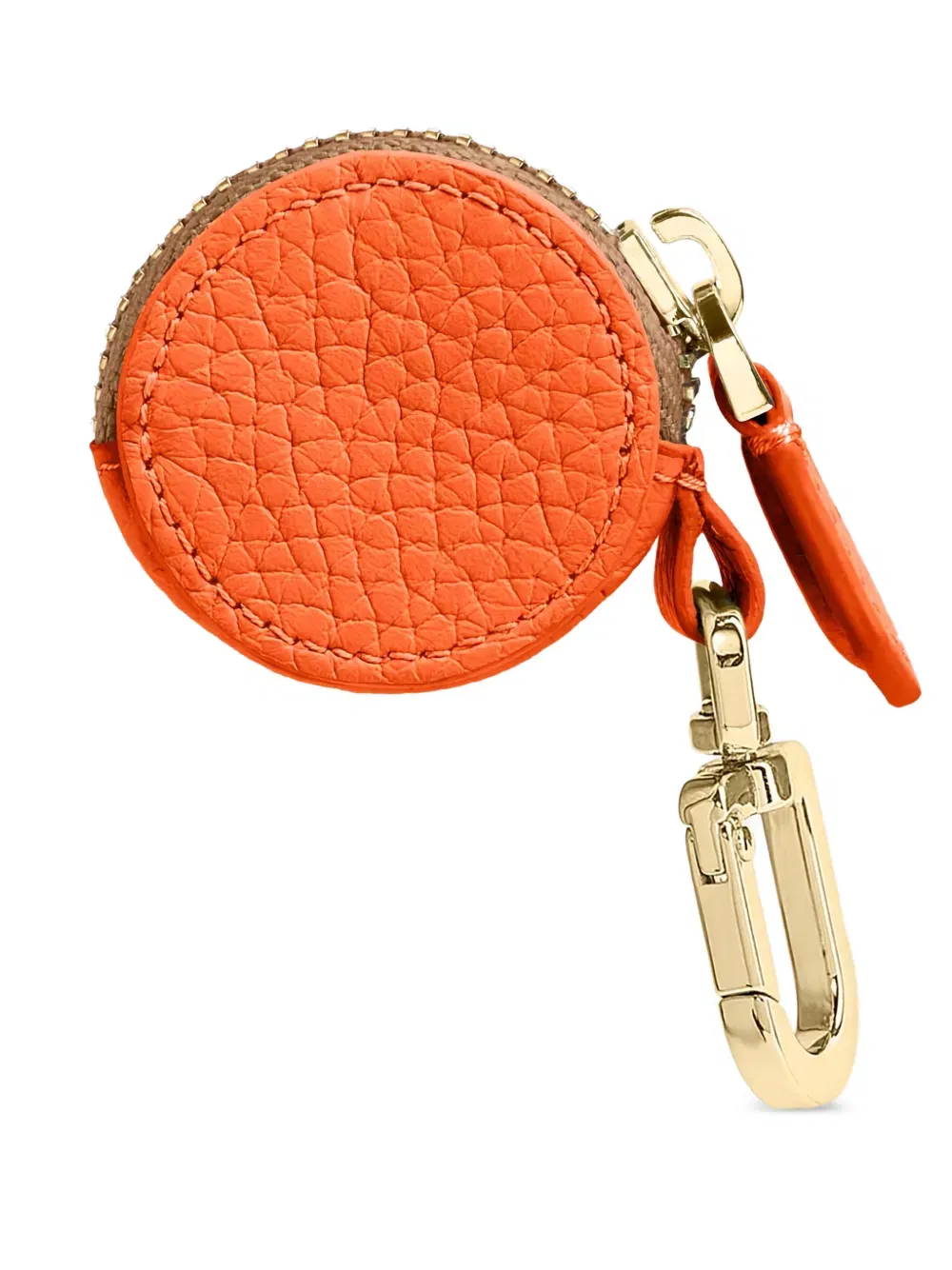 dual-tone embossed leather AirTag case