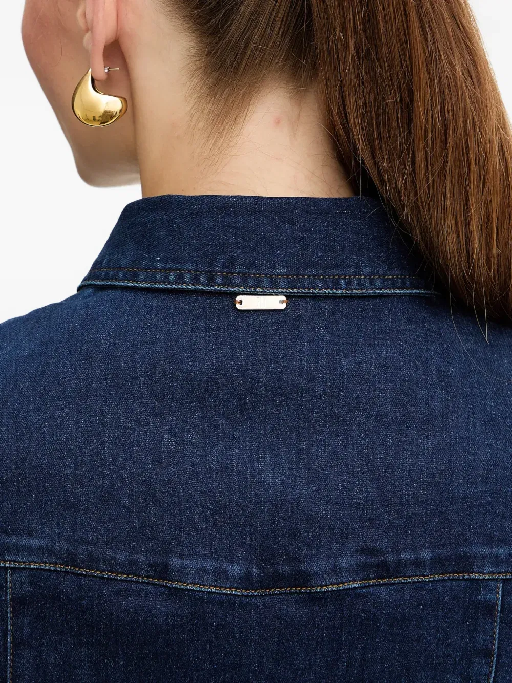 flap-pocket denim shirt