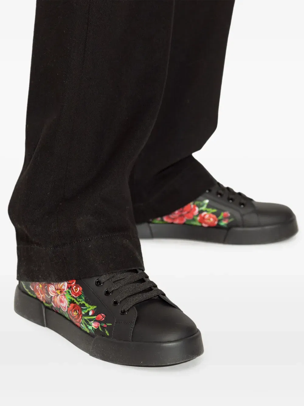 floral-print sneakers