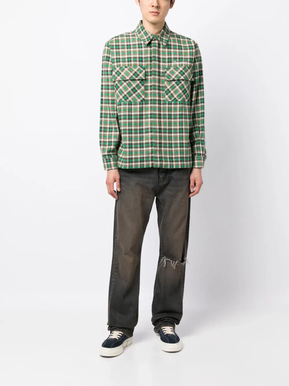 plaid-check print shirt