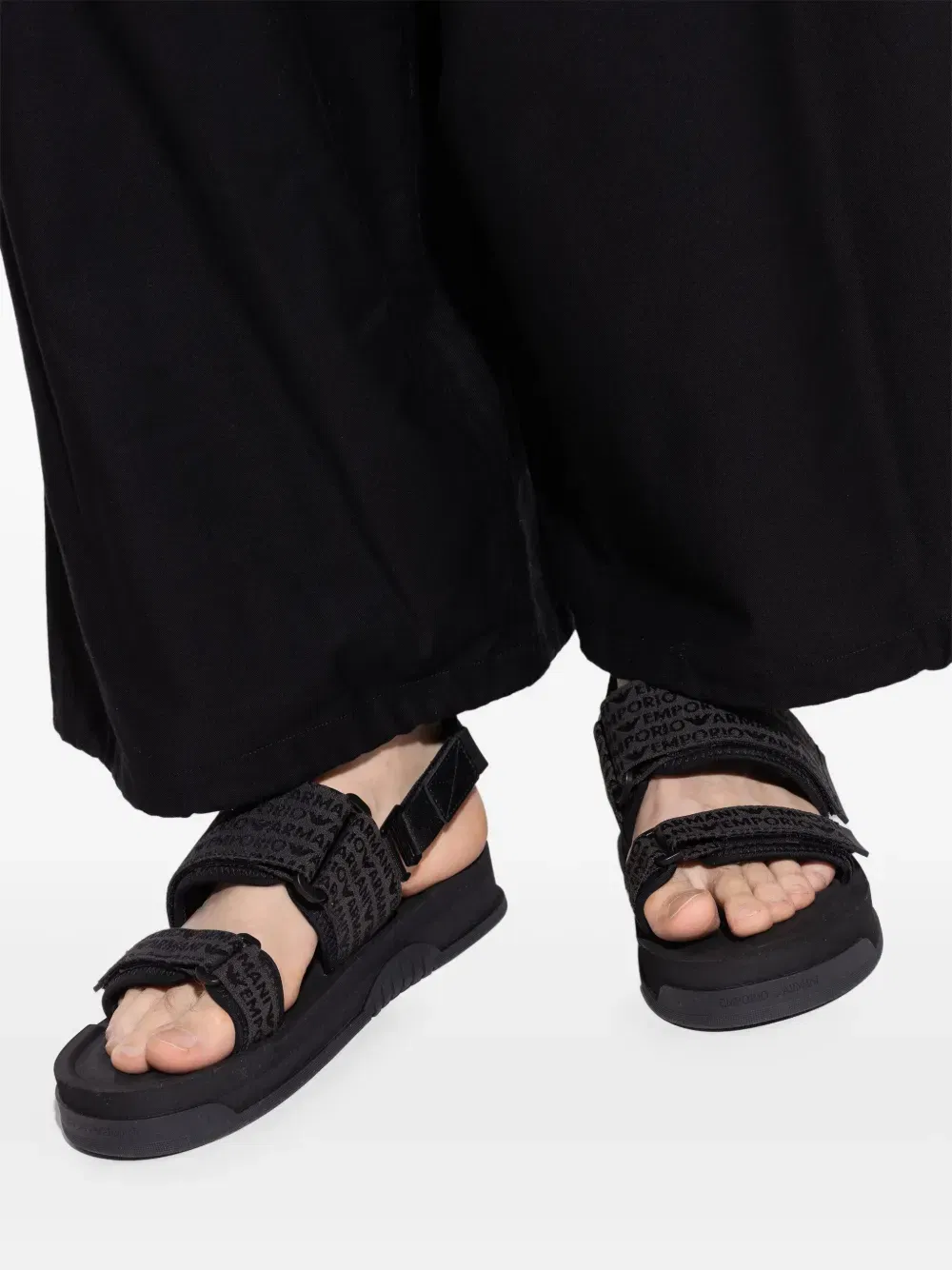 logo-jacquard sandals