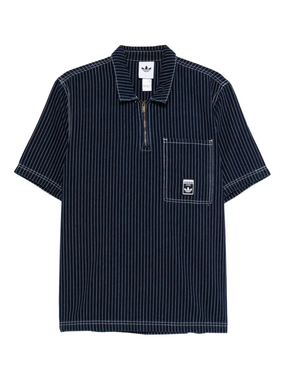 Wabash pinstripe half-zip polo shirt
