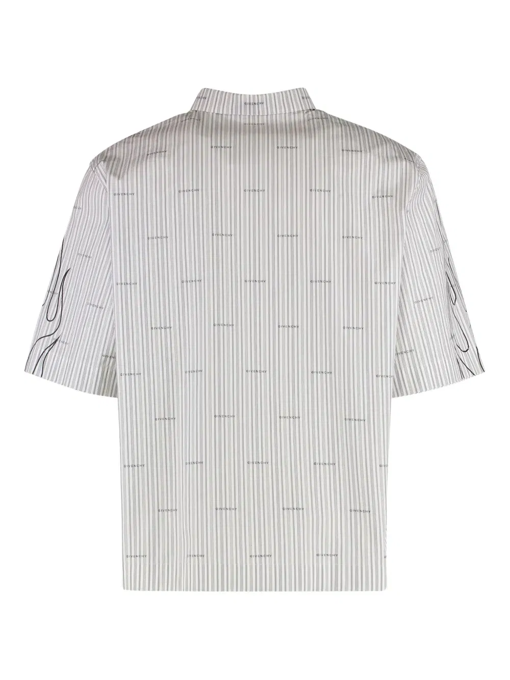 flame-print striped shirt