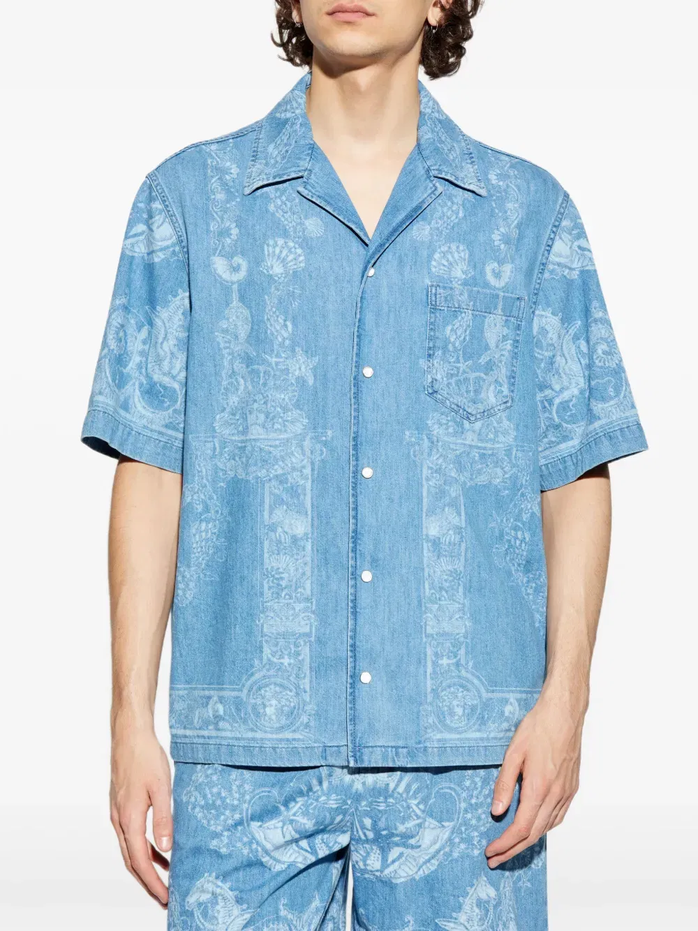 denim printed shirt