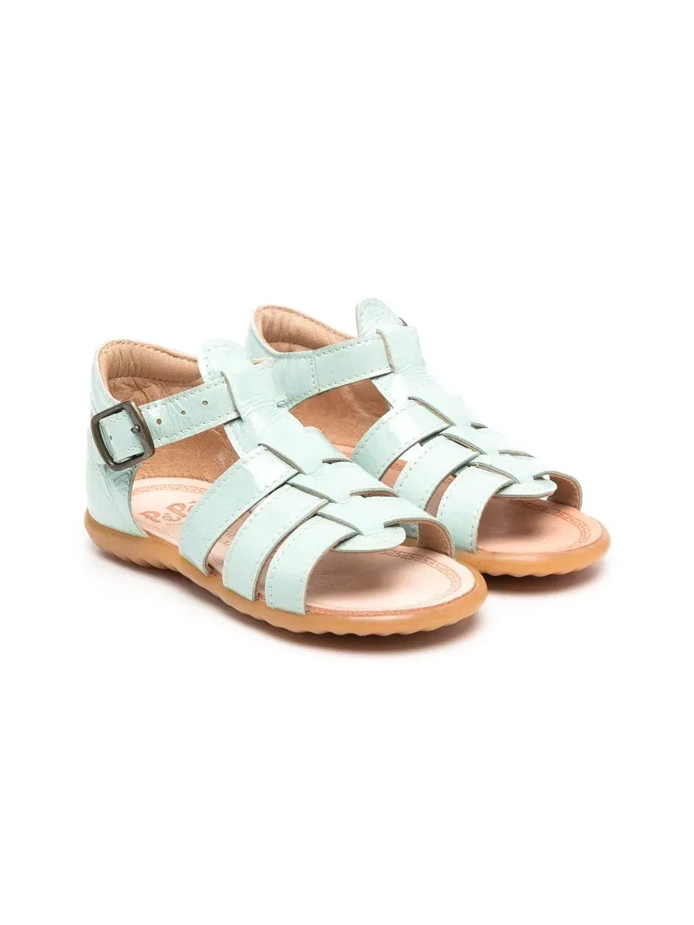 patent-leather multi-strap sandals
