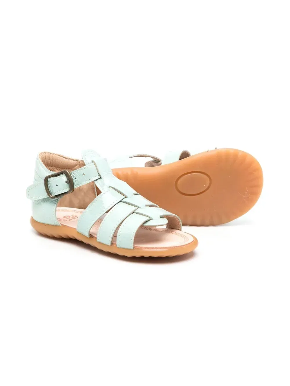 patent-leather multi-strap sandals