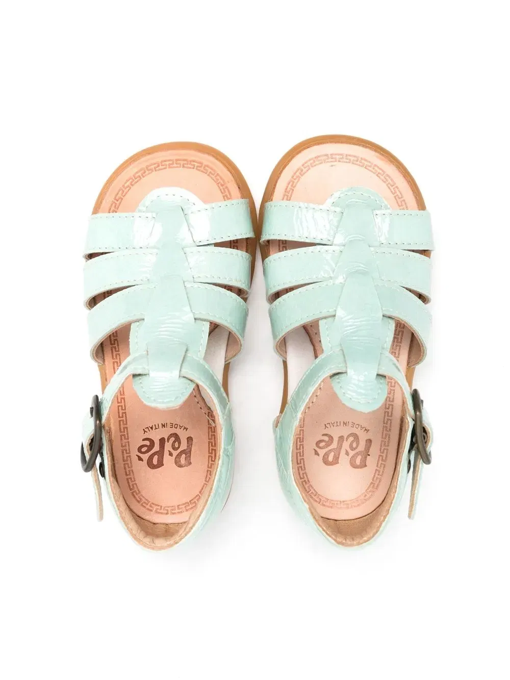patent-leather multi-strap sandals