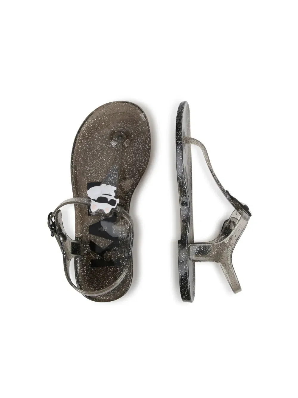 Ikonik Karl & Choupette transparent sandals
