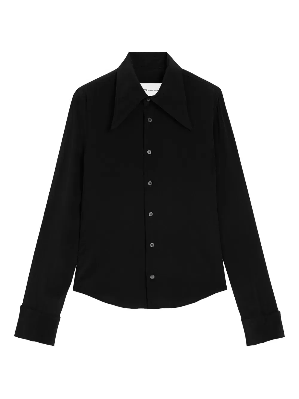 sharp-collar crepe shirt