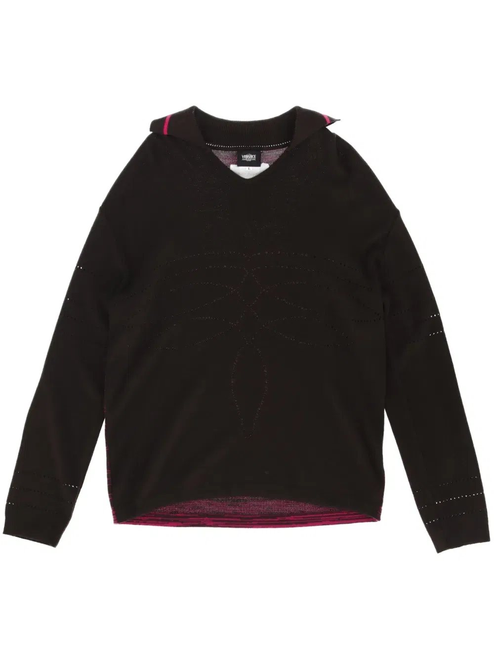 2000s perforated-detail sweater