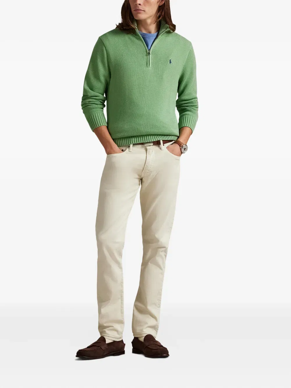 half-zip cotton sweater