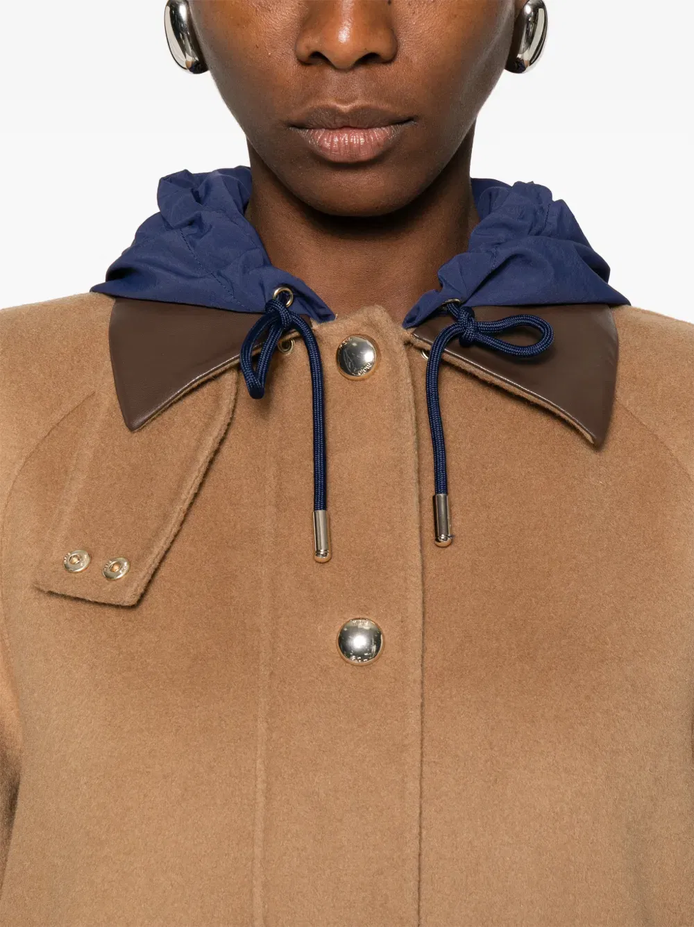 removable hood single breasted coat