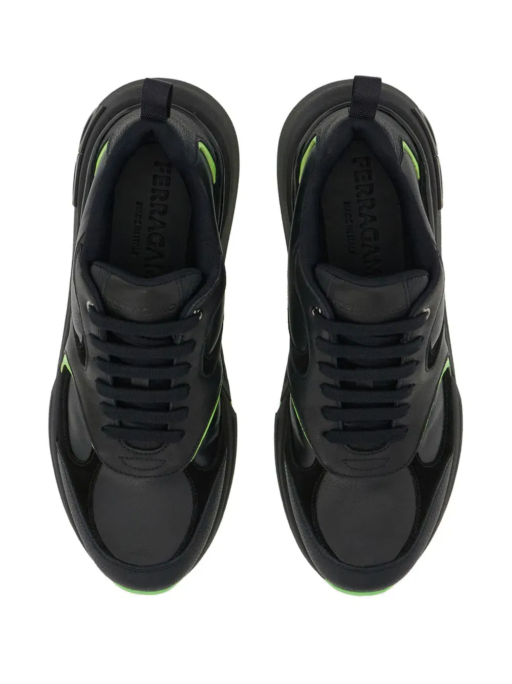 logo-embossed leather sneakers