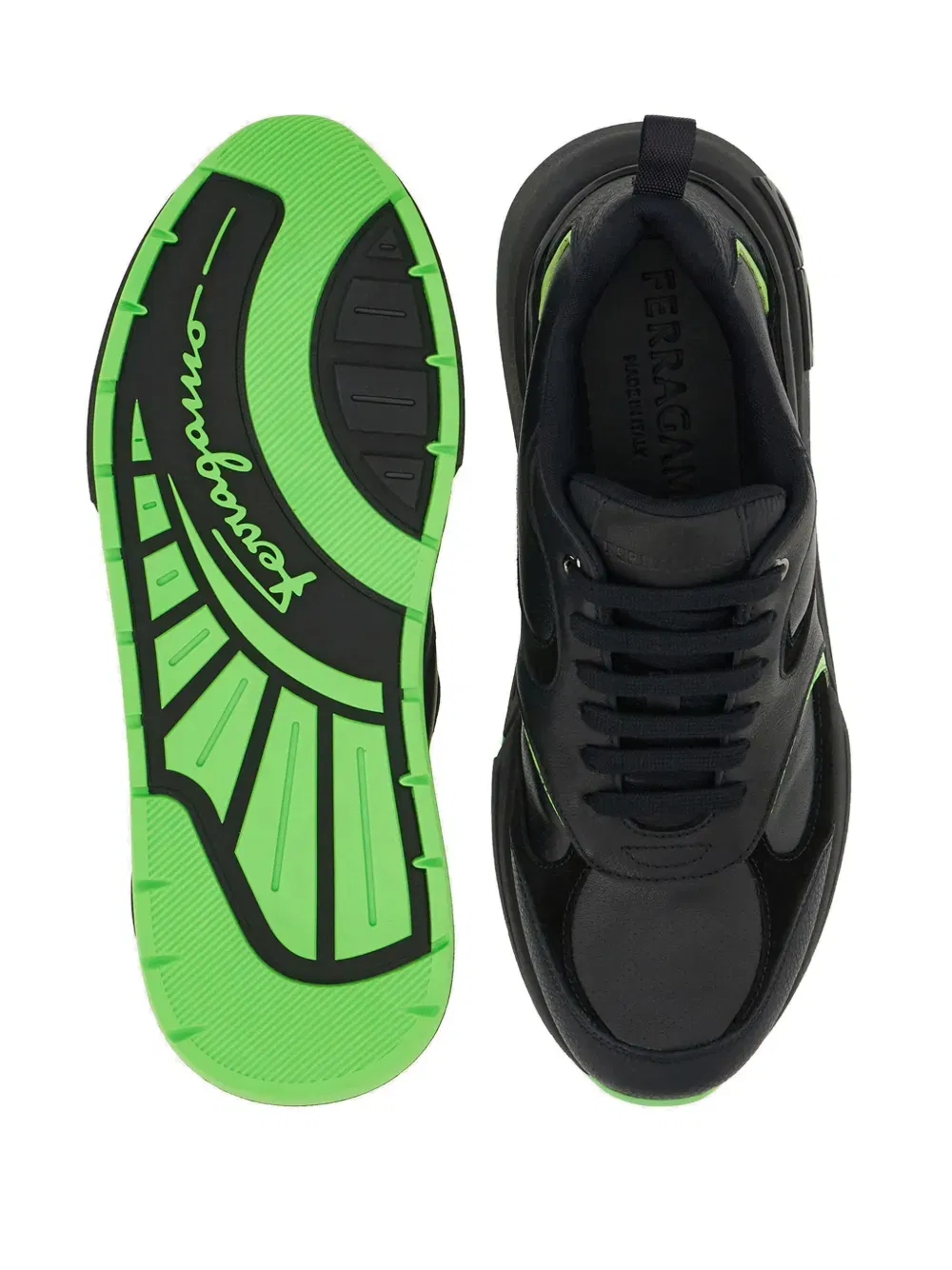 logo-embossed leather sneakers