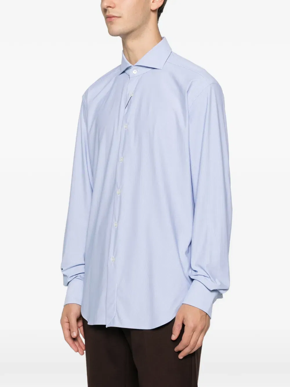buttoned striped shirt