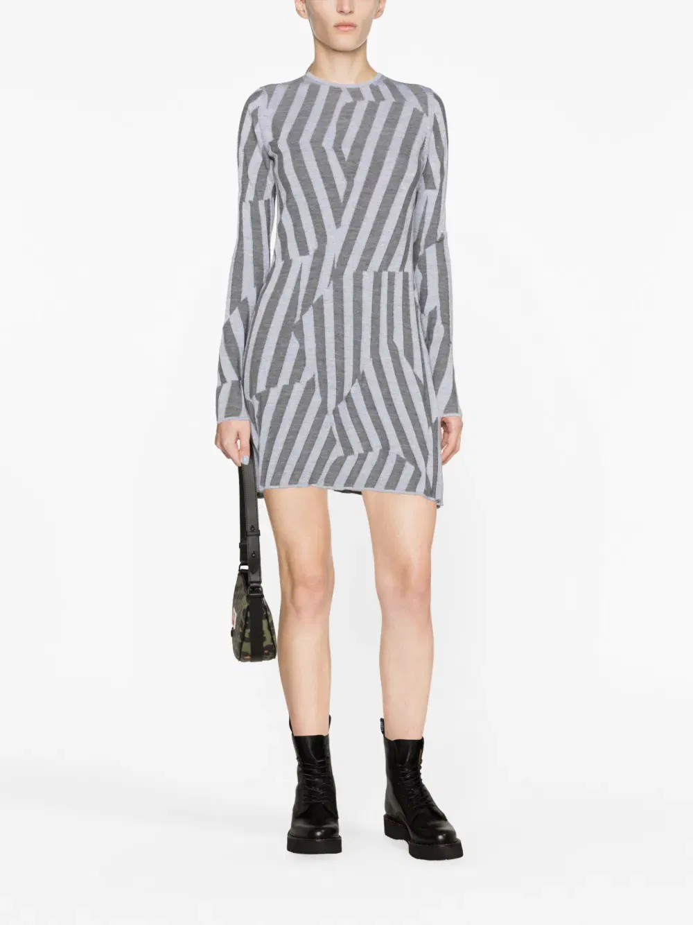 geometric knit minidress